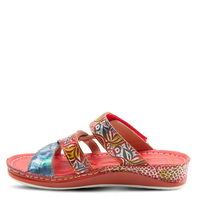 Spring Step L'Artiste Women's Caiman Slide Sandal Red Multi EU 38 / US 7.5-8