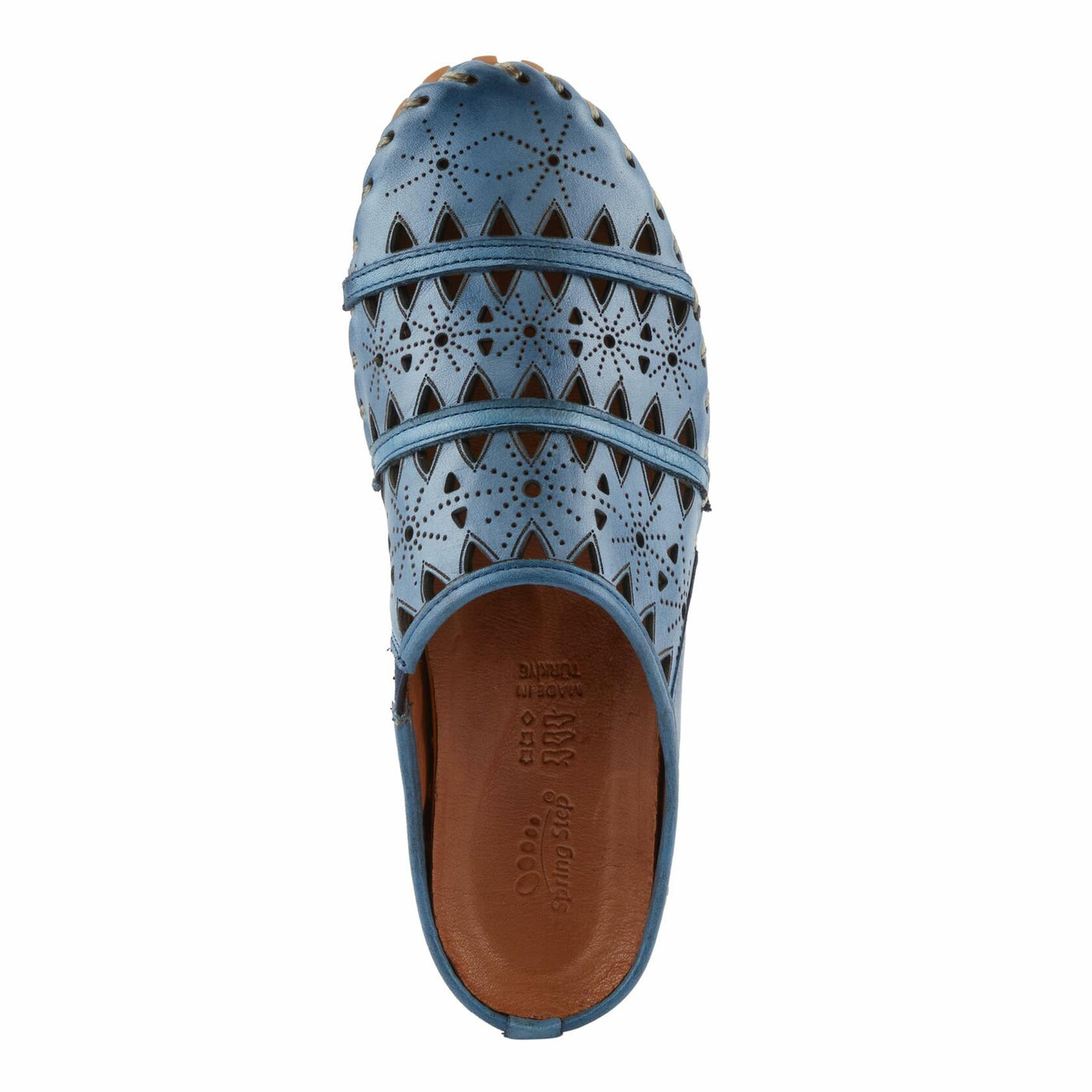 Spring Step Fusalide Slip-On Shoes for Womens - Comfortable Slip-On Shoes with Rubber Outsole - Casual Leather Clogs for Women - Blue EU 43 / US 11.5-12