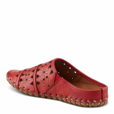 Spring Step Fusalide Slip-On Shoes for Womens - Comfortable Slip-On Shoes with Rubber Outsole - Casual Leather Clogs for Women - Red EU 41 / US 9.5-10