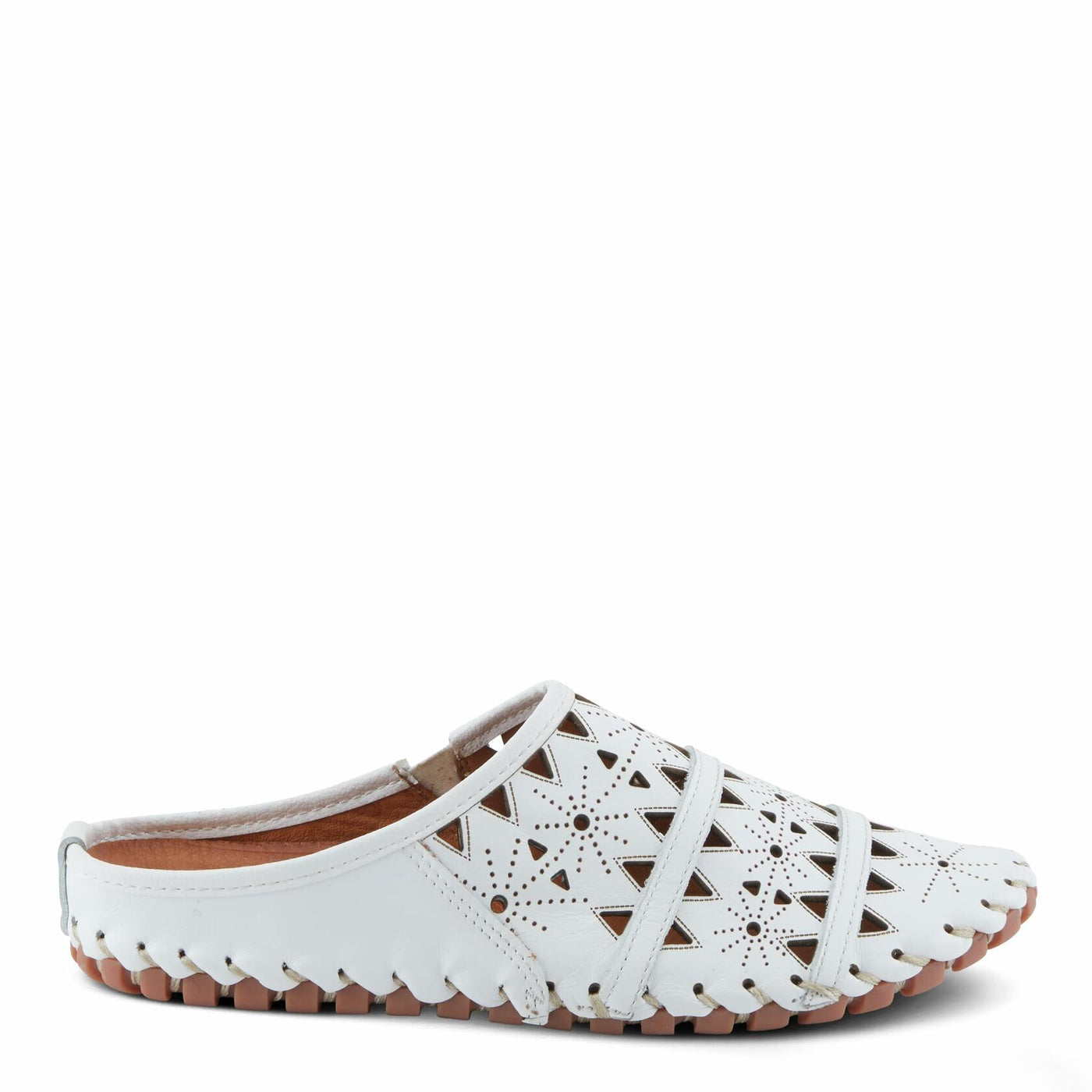 Spring Step Fusalide Slip-On Shoes for Womens - Comfortable Slip-On Shoes with Rubber Outsole - Casual Leather Clogs for Women - White EU 43 / US 11.5-12