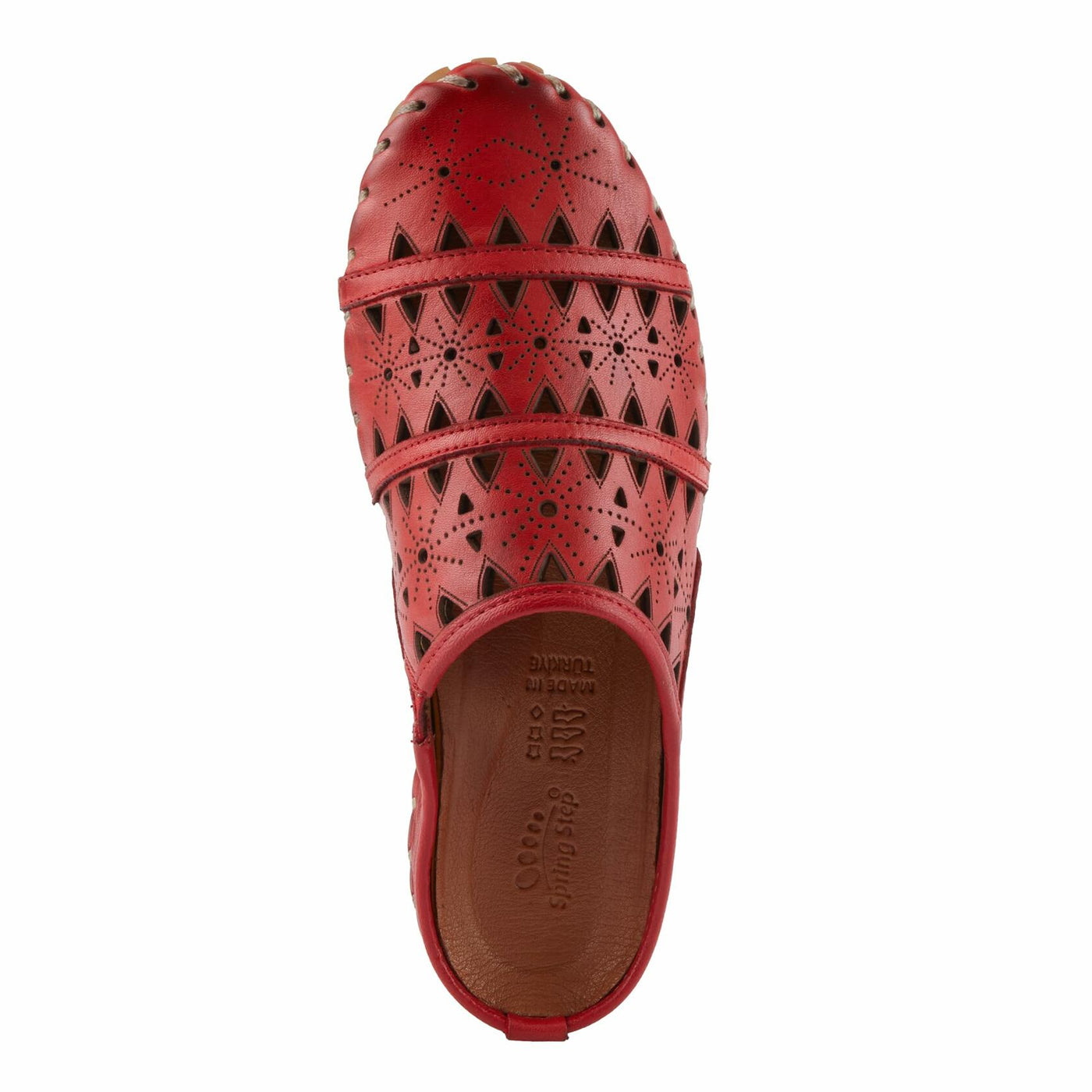 Spring Step Fusalide Slip-On Shoes for Womens - Comfortable Slip-On Shoes with Rubber Outsole - Casual Leather Clogs for Women - Red EU 41 / US 9.5-10