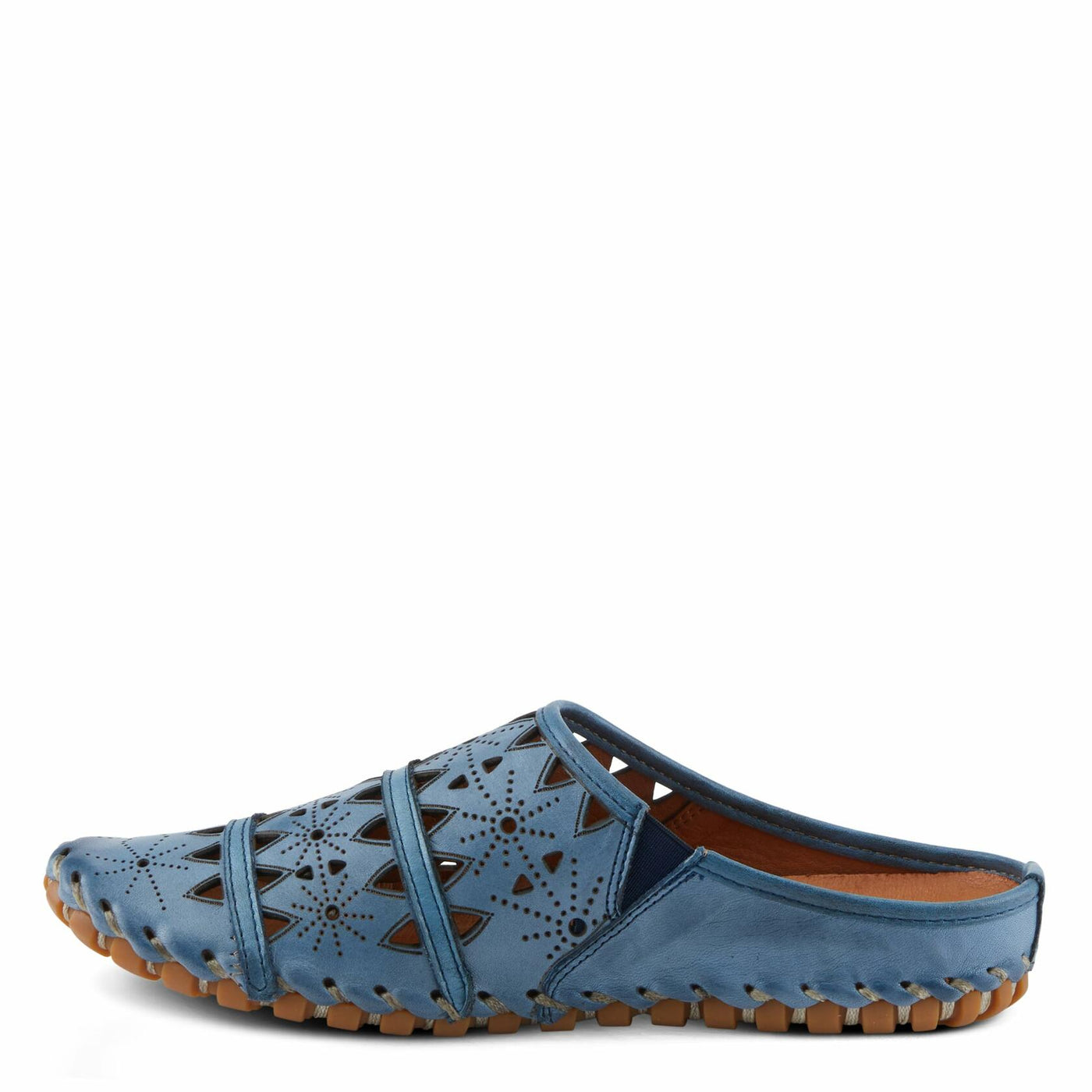Spring Step Fusalide Slip-On Shoes for Womens - Comfortable Slip-On Shoes with Rubber Outsole - Casual Leather Clogs for Women - Blue EU 43 / US 11.5-12