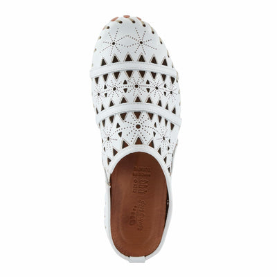 Spring Step Fusalide Slip-On Shoes for Womens - Comfortable Slip-On Shoes with Rubber Outsole - Casual Leather Clogs for Women - White EU 43 / US 11.5-12