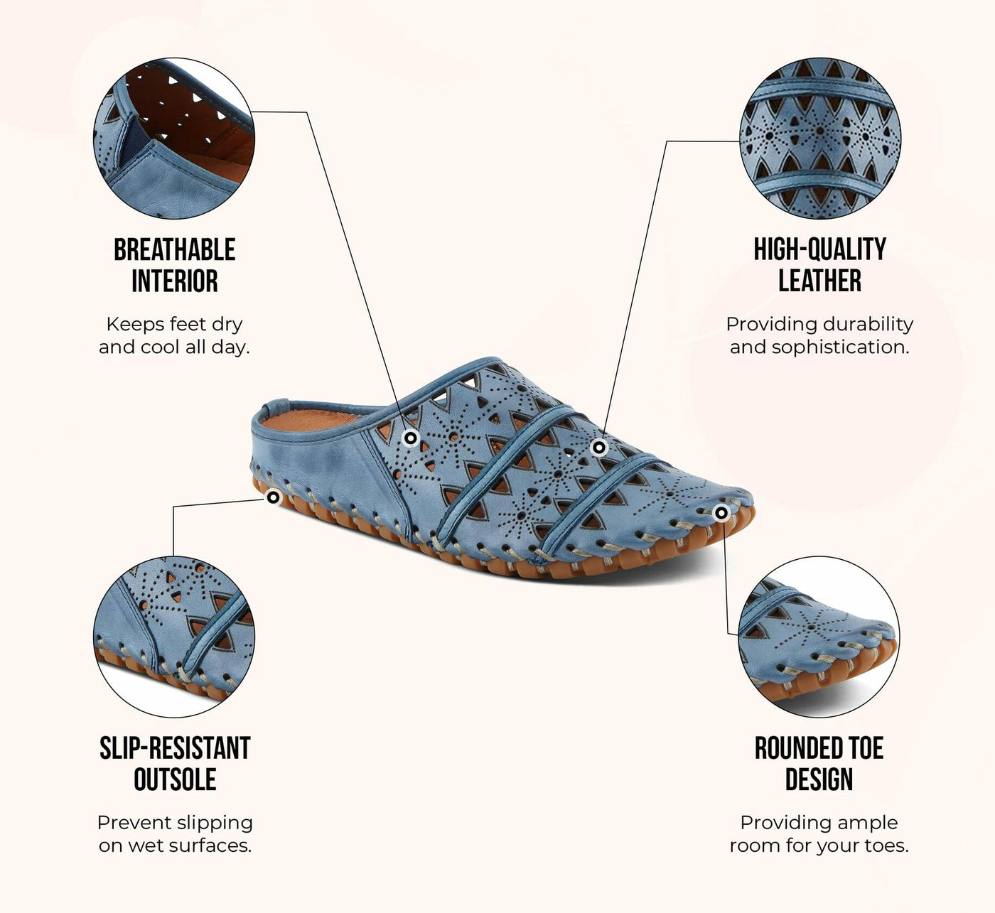 Spring Step Fusalide Slip-On Shoes for Womens - Comfortable Slip-On Shoes with Rubber Outsole - Casual Leather Clogs for Women - Black EU 43 / US 11.5-12