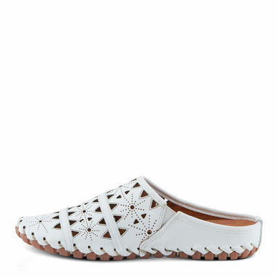 Spring Step Fusalide Slip-On Shoes for Womens - Comfortable Slip-On Shoes with Rubber Outsole - Casual Leather Clogs for Women - White EU 43 / US 11.5-12