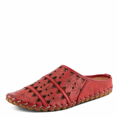 Spring Step Fusalide Slip-On Shoes for Womens - Comfortable Slip-On Shoes with Rubber Outsole - Casual Leather Clogs for Women - Red EU 42 / US 10.5-11