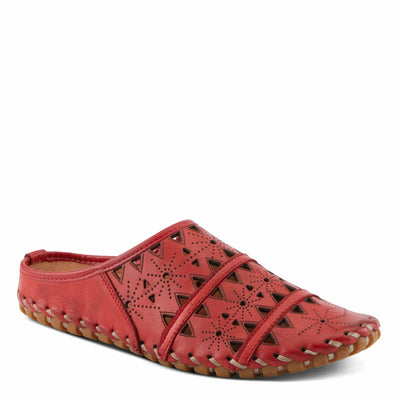 Spring Step Fusalide Slip-On Shoes for Womens - Comfortable Slip-On Shoes with Rubber Outsole - Casual Leather Clogs for Women - Red EU 42 / US 10.5-11