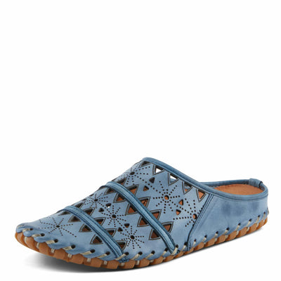 Spring Step Fusalide Slip-On Shoes for Womens - Comfortable Slip-On Shoes with Rubber Outsole - Casual Leather Clogs for Women - Blue EU 43 / US 11.5-12