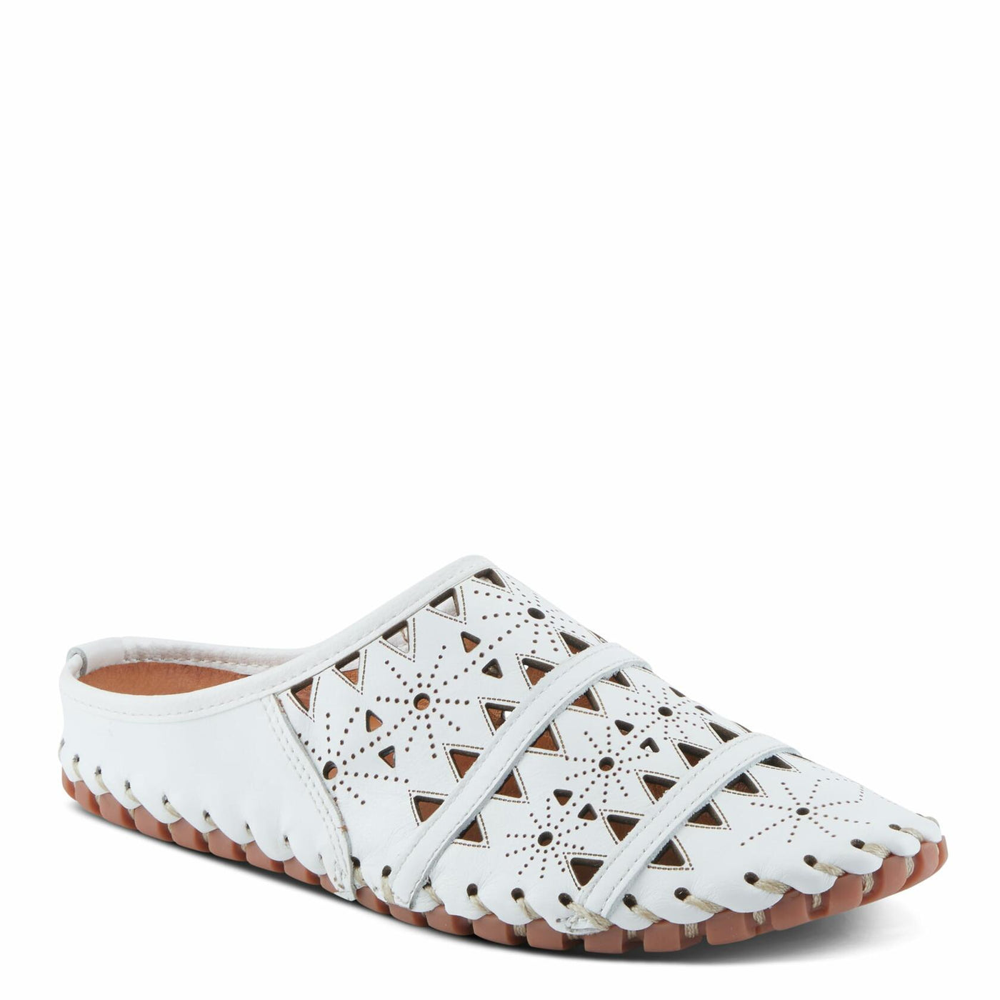 Spring Step Fusalide Slip-On Shoes for Womens - Comfortable Slip-On Shoes with Rubber Outsole - Casual Leather Clogs for Women - White EU 43 / US 11.5-12