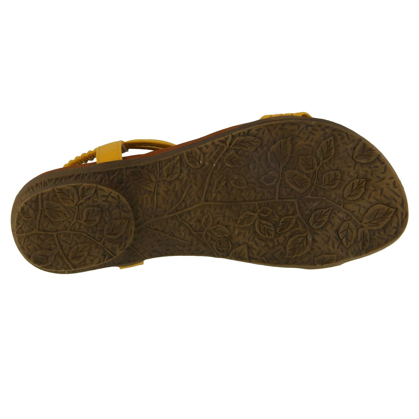 PATRIZIA Spring Step Nectarine Sandals for Womens - Ladies Sandals with Chic Flower Grabbing t-straps - Casuals Womens Sandals with Stretch Back Strap - Yellow EU 38 / US 7.5-8