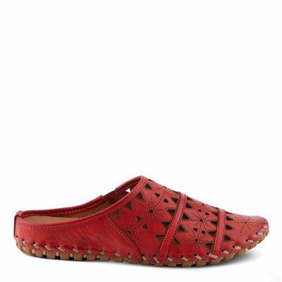 Spring Step Fusalide Slip-On Shoes for Womens - Comfortable Slip-On Shoes with Rubber Outsole - Casual Leather Clogs for Women - Red EU 36 / US 5.5-6