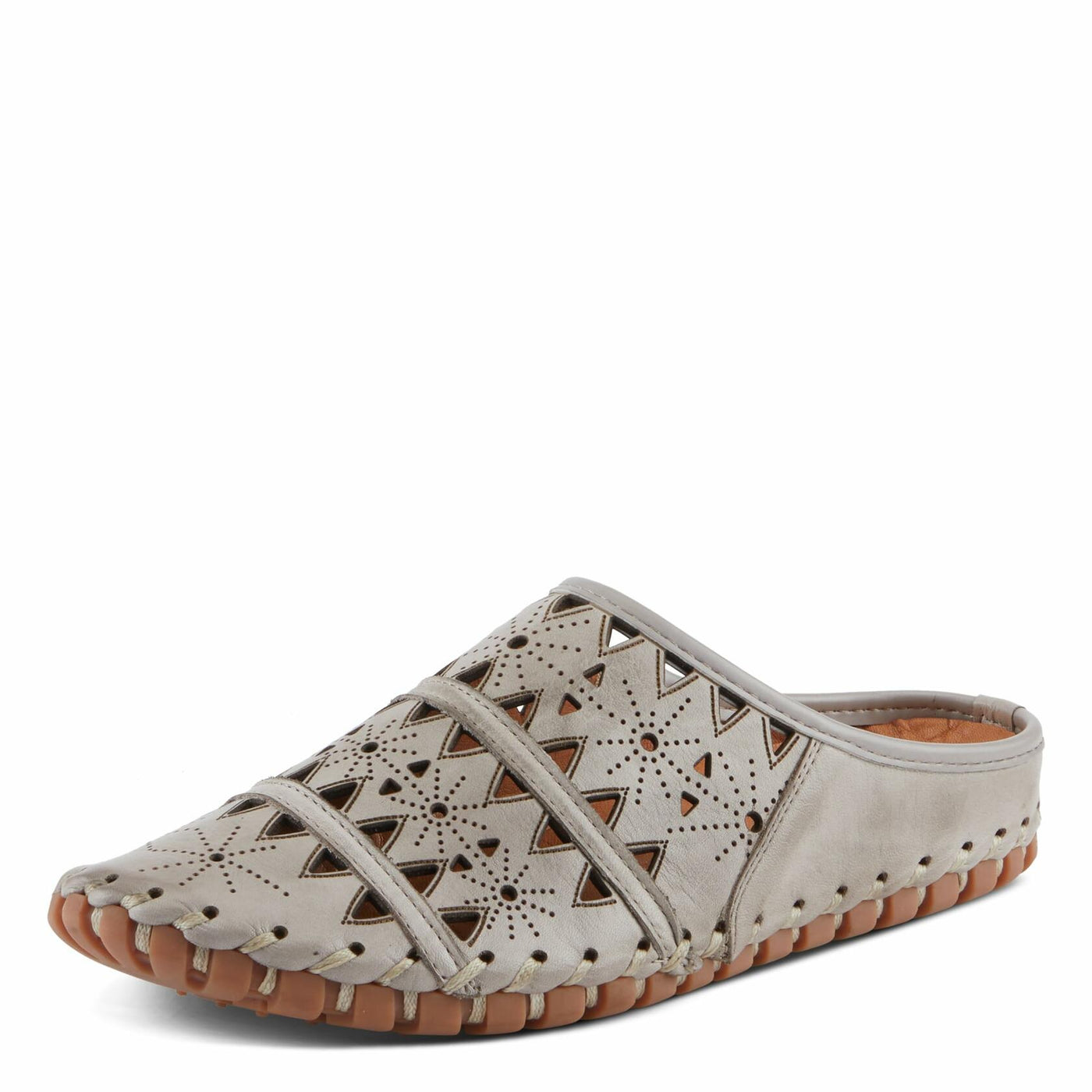 Spring Step Fusalide Slip-On Shoes for Womens - Comfortable Slip-On Shoes with Rubber Outsole - Casual Leather Clogs for Women - Grey EU 43 / US 11.5-12