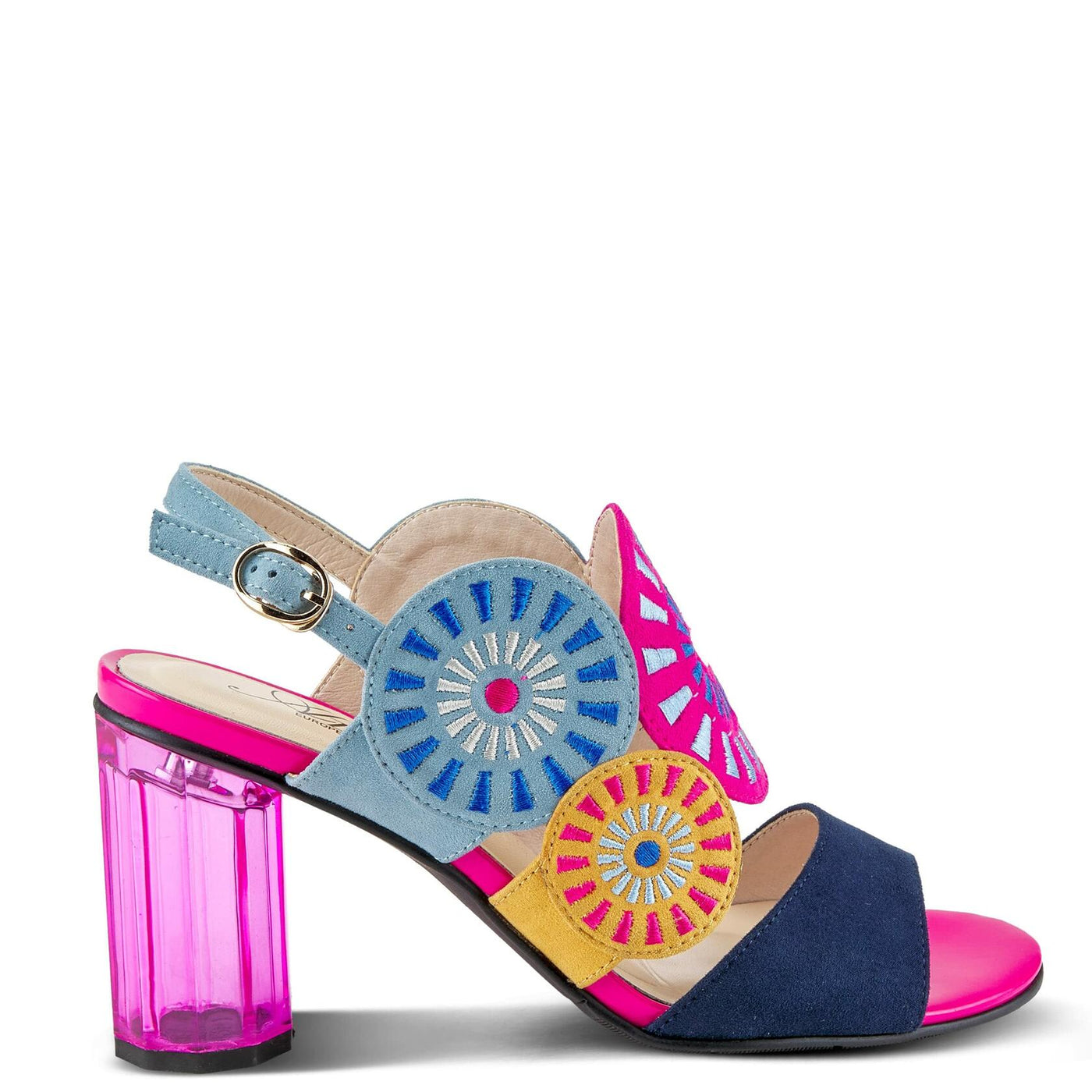 Azura Women's Embroidery Slingback Sandal Navy Multi EU 39 / US 8.5