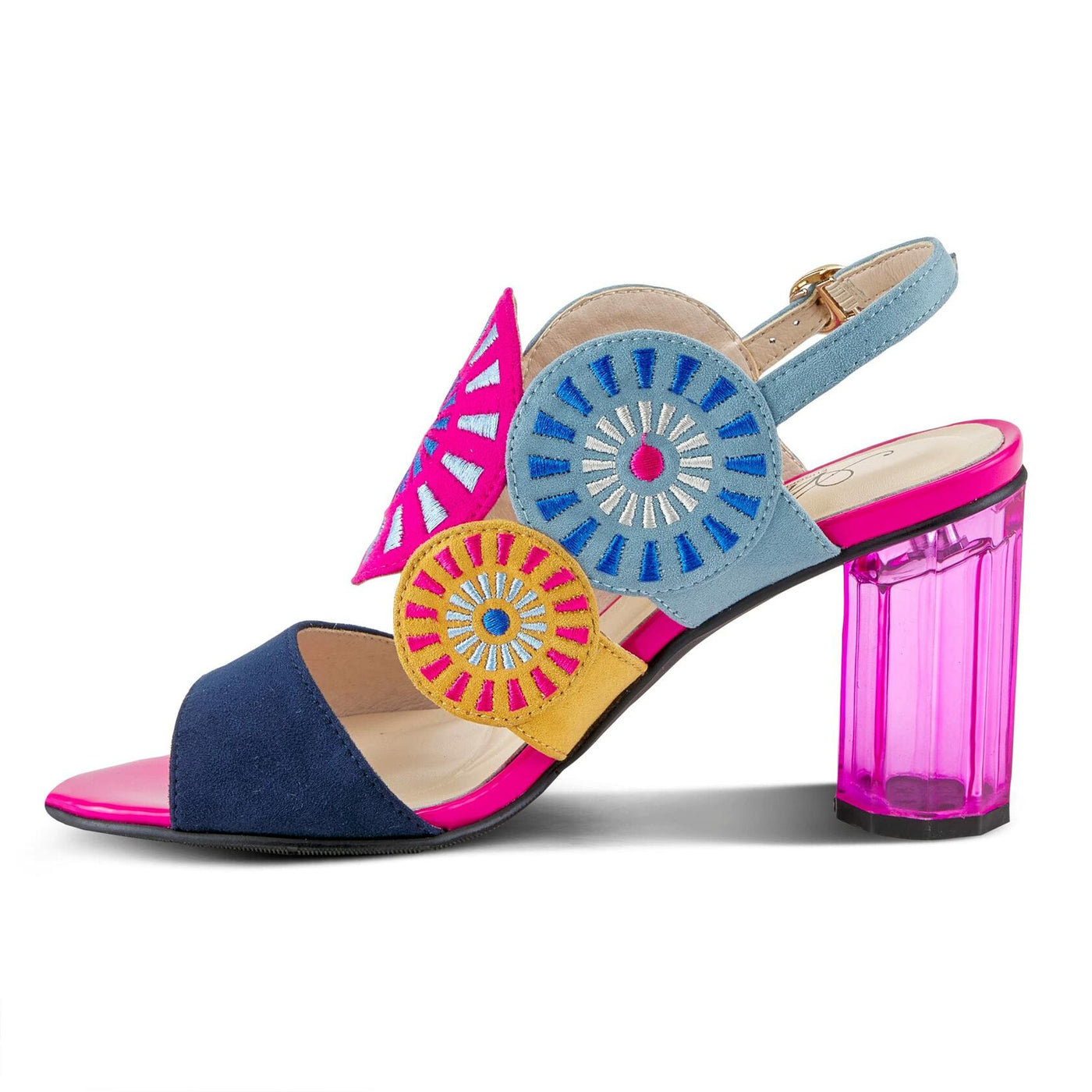 Azura Women's Embroidery Slingback Sandal Navy Multi EU 39 / US 8.5