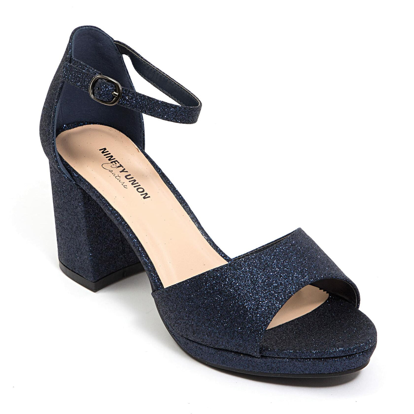Ninety Union Jazzy Glitzy Open Till Close Back Sandal, Navy, 8
