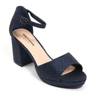 Ninety Union Jazzy Glitzy Open Till Close Back Sandal, Navy, 8