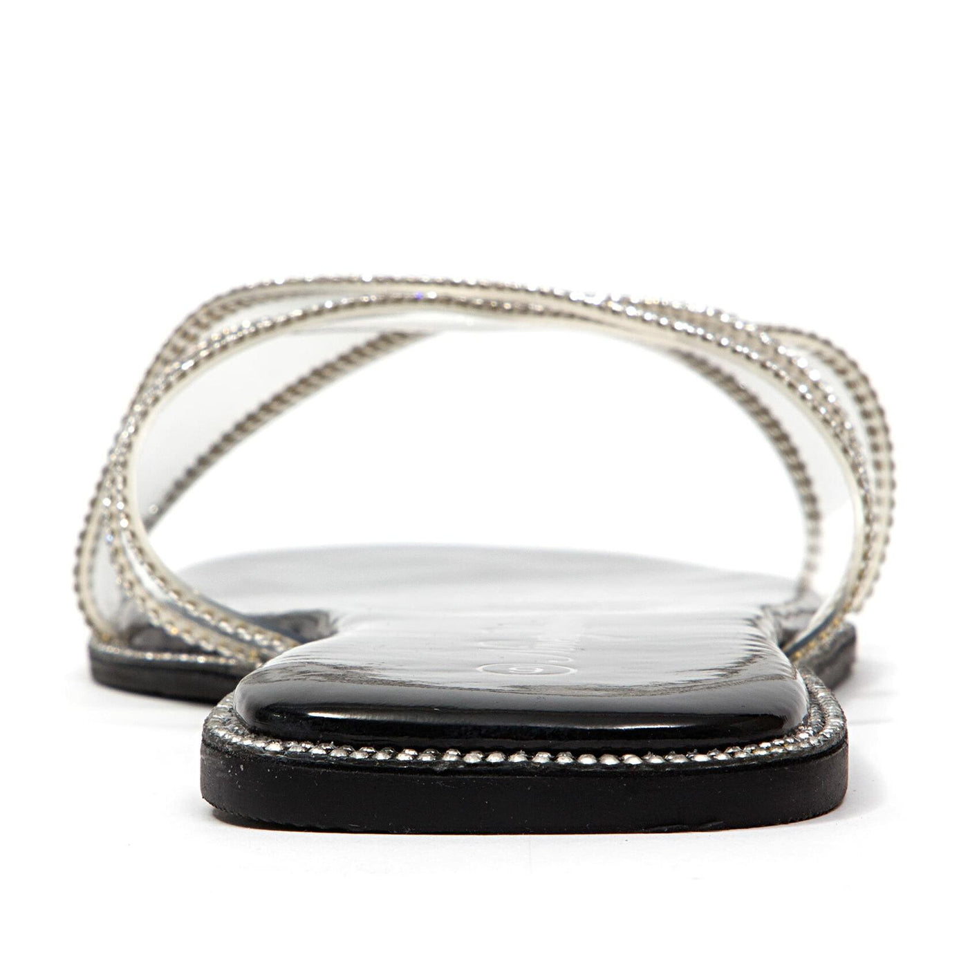 Ninety Union Atlanta Criss Cross Flat Slide With Studded Trim, Black, 7