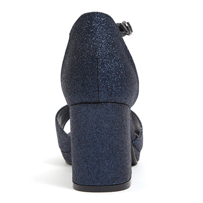 Ninety Union Jazzy Glitzy Open Till Close Back Sandal, Navy, 8