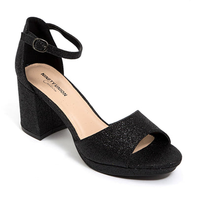 Ninety Union Jazzy Glitzy Open Till Close Back Sandal, Black, 5
