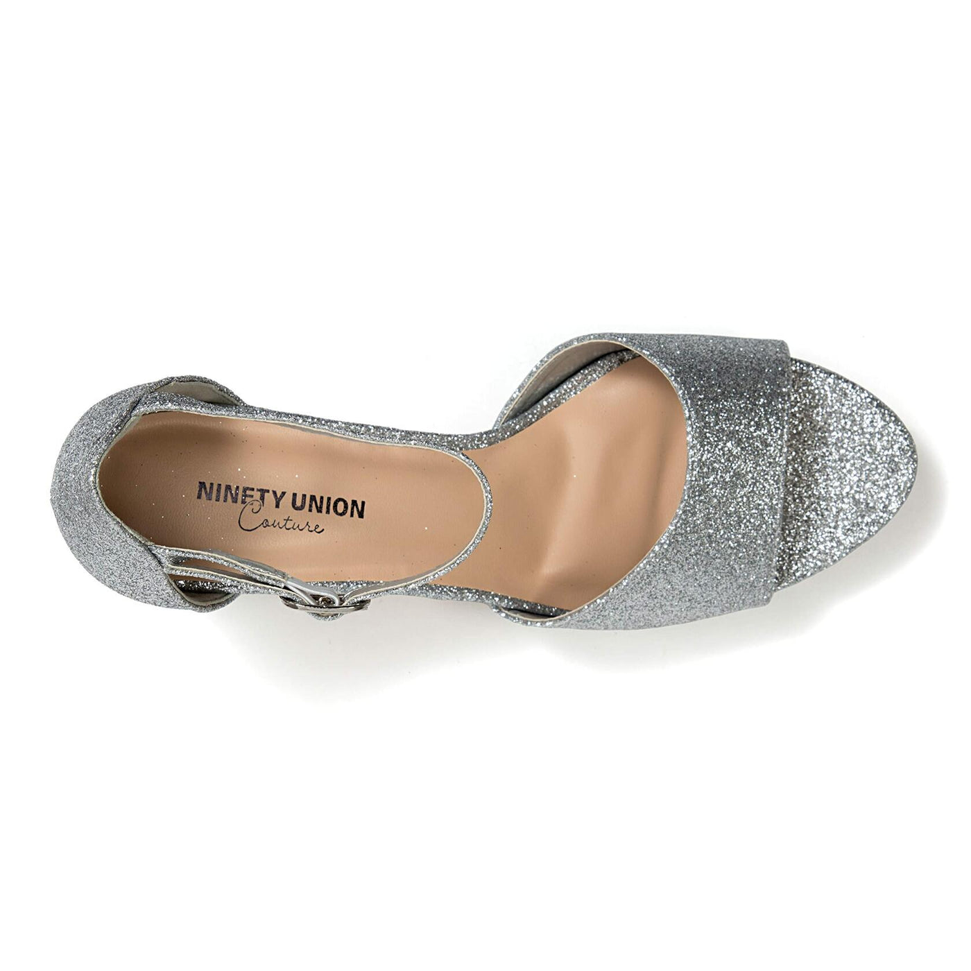 Ninety Union Jazzy Glitzy Open Till Close Back Sandal, Silver, 10