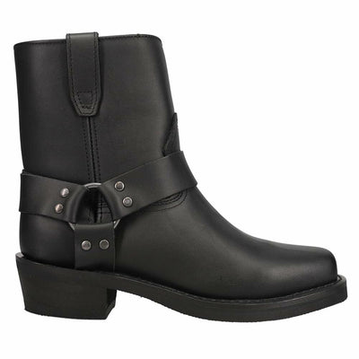 Dingo Boots Mens Rev Up Harness Motorcycle Boots Ankle - Black - Size 8.5 D