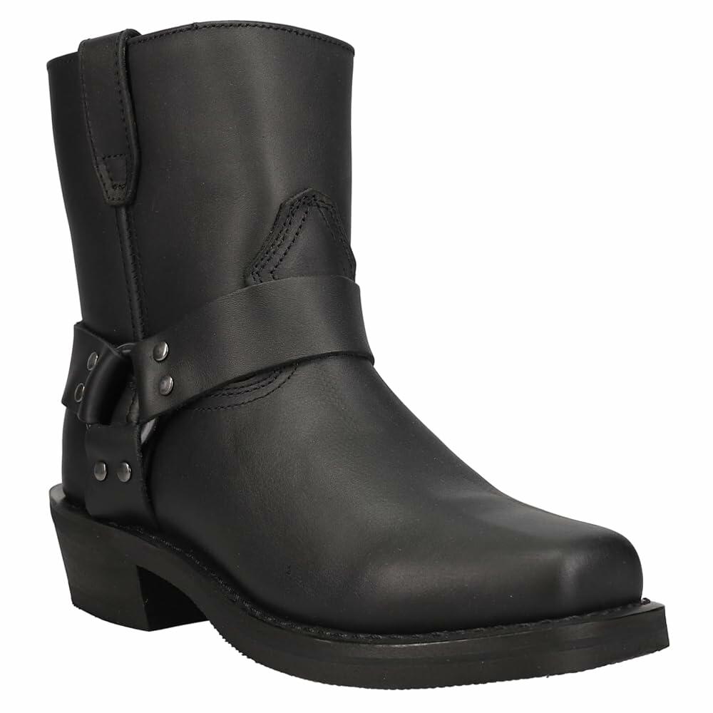 Dingo Boots Mens Rev Up Harness Motorcycle Boots Ankle - Black - Size 8.5 D