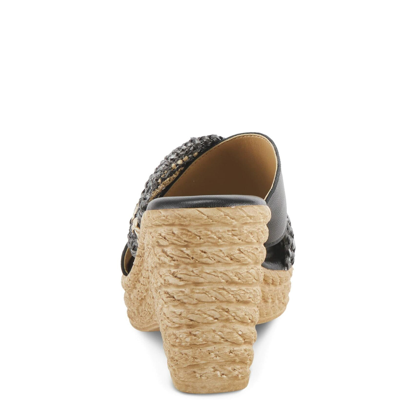 FAZZINA CRYSS-CROSS LEATHER WEDGE SLIDES BY SPRING STEP