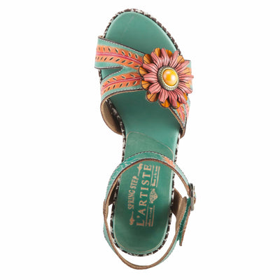 Spring Step L'Artiste Women's Astarr Ankle Strap High Heel Sandal Sky Blue Multi EU 36 / US 5.5-6
