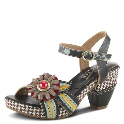 Spring Step L'Artiste Women's Astarr Ankle Strap High Heel Sandal Black Multi EU 40 / US 9
