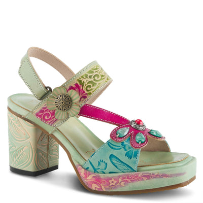Spring Step L'Artiste Women's Gomma High Heel Sandal Mint Green Multi EU 39 / US 8.5