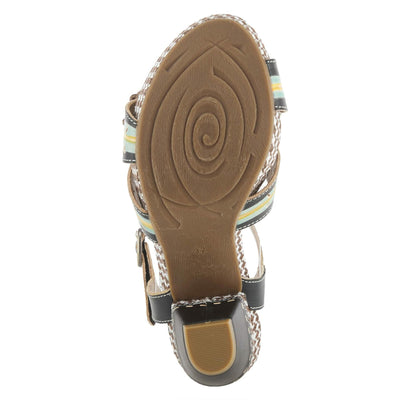Spring Step L'Artiste Women's Astarr Ankle Strap High Heel Sandal Black Multi EU 40 / US 9