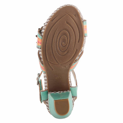 Spring Step L'Artiste Women's Astarr Ankle Strap High Heel Sandal Sky Blue Multi EU 36 / US 5.5-6
