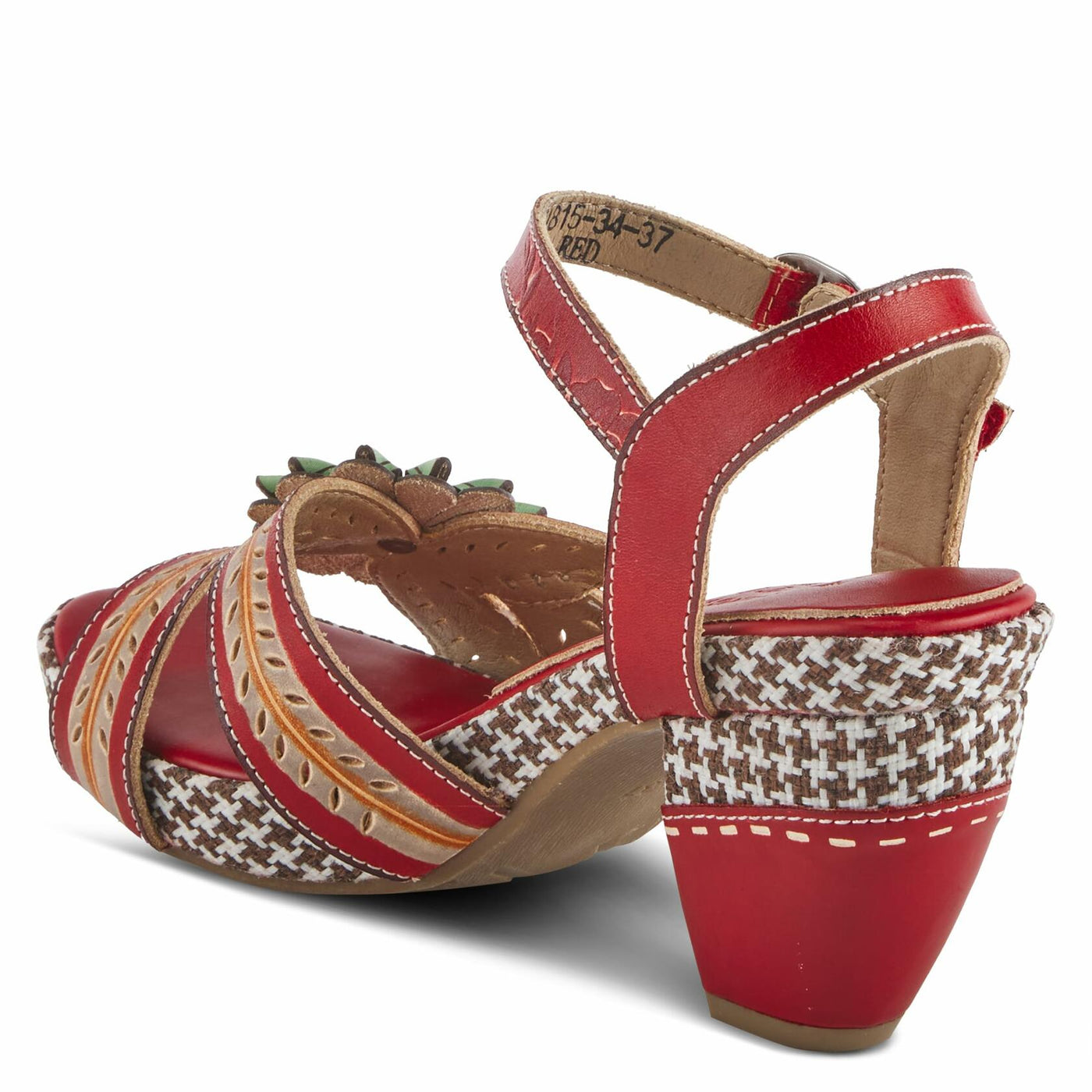 Spring Step L'Artiste Women's Astarr Ankle Strap High Heel Sandal Red Multi EU 36 / US 5.5-6