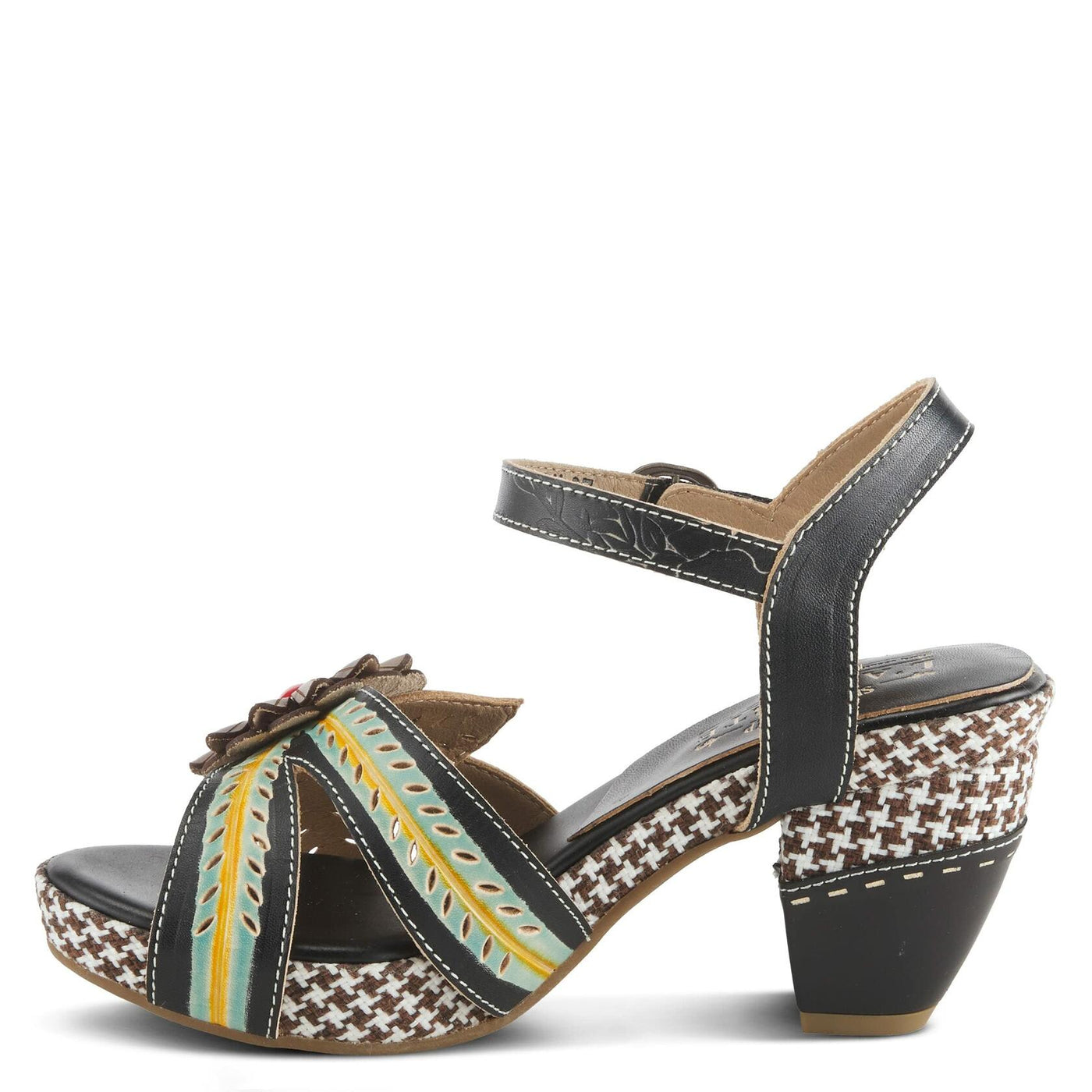 Spring Step L'Artiste Women's Astarr Ankle Strap High Heel Sandal Black Multi EU 40 / US 9