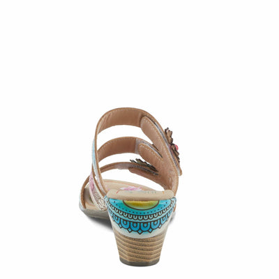 L'Artiste by Spring Step Women's Alexi Sandal, White Multi, 10.5-11