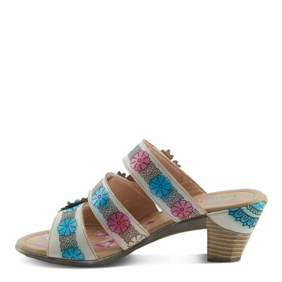 L'Artiste by Spring Step Women's Alexi Sandal, White Multi, 10.5-11