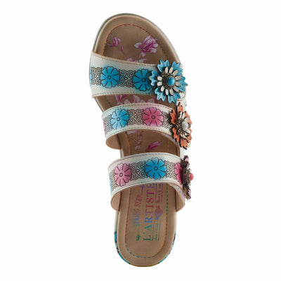 L'Artiste by Spring Step Women's Alexi Sandal, White Multi, 10.5-11