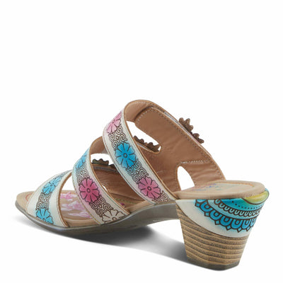 L'Artiste by Spring Step Women's Alexi Sandal, White Multi, 10.5-11