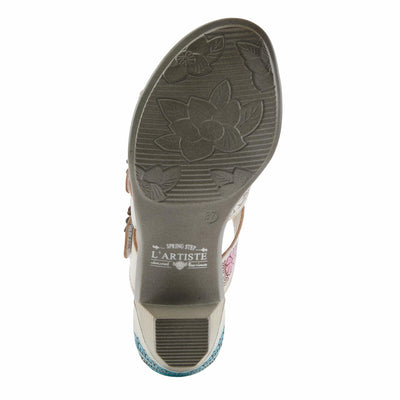 L'Artiste by Spring Step Women's Alexi Sandal, White Multi, 10.5-11