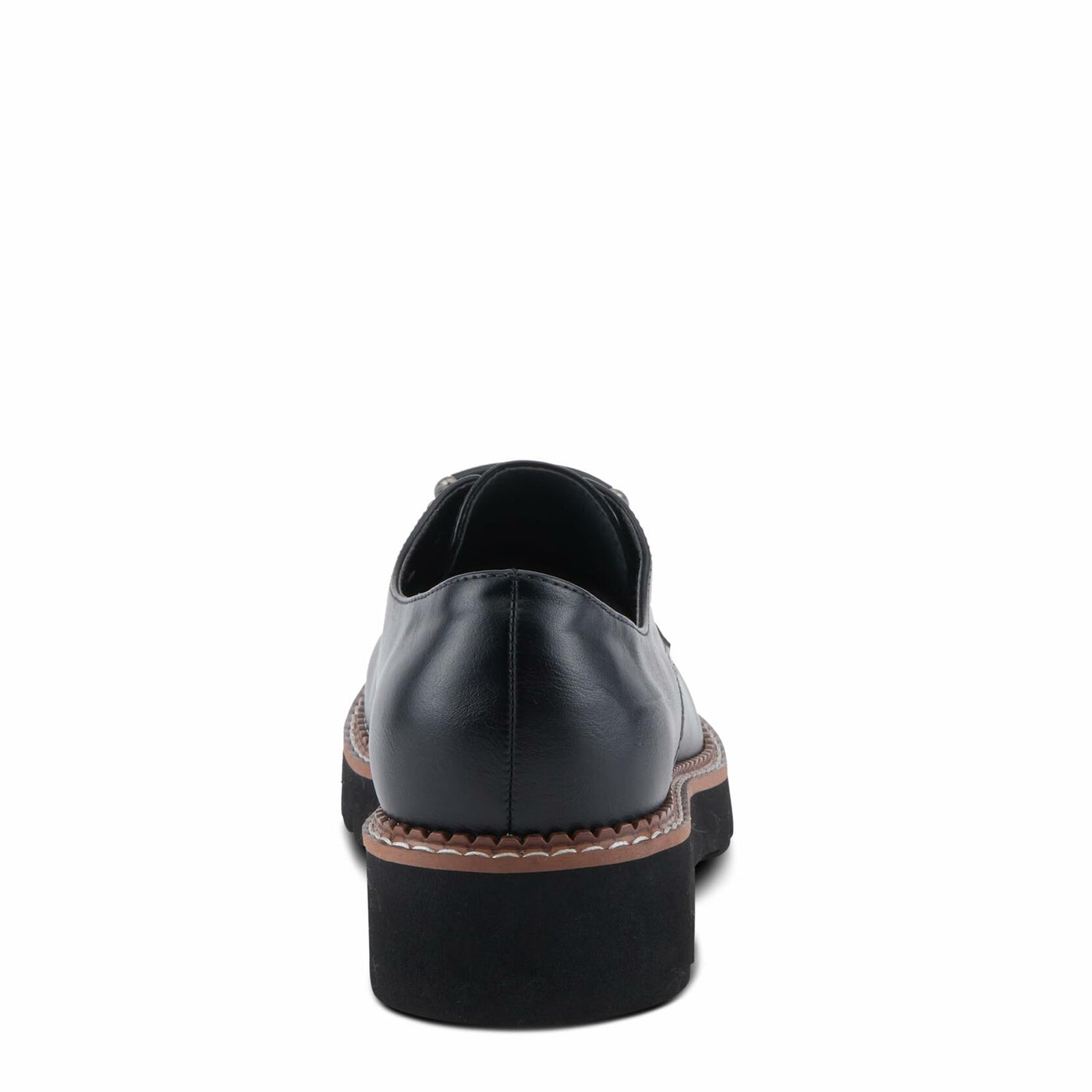 PATRIZIA Women's HAZELINA Oxfords with Burnished Finish, Elastic Laces, and Lightweight EVA Sole Black EU 37 / US 6.5-7