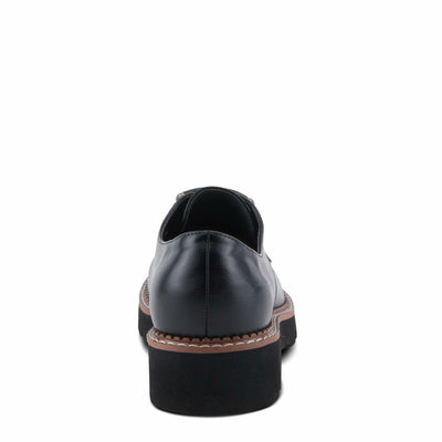 PATRIZIA Women's HAZELINA Oxfords with Burnished Finish, Elastic Laces, and Lightweight EVA Sole Black EU 41 / US 9.5-10