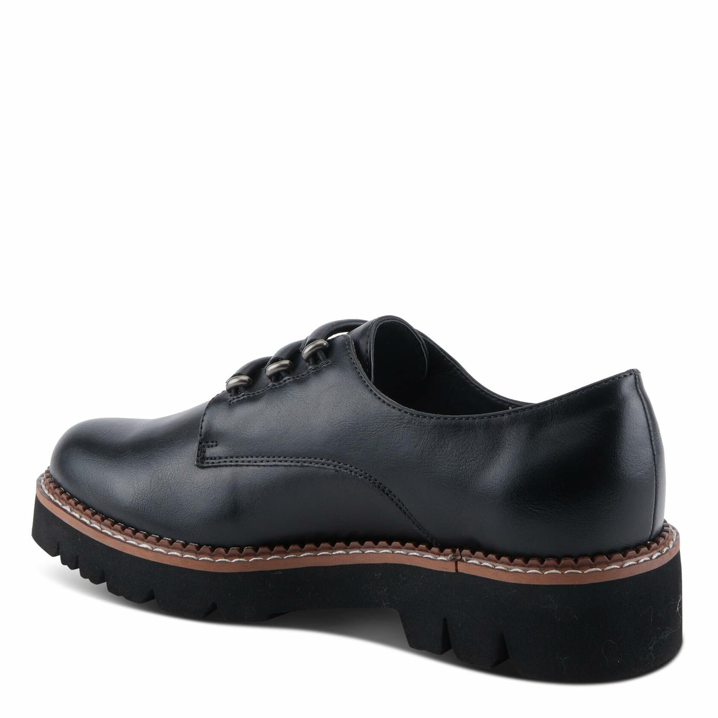 PATRIZIA Women's HAZELINA Oxfords with Burnished Finish, Elastic Laces, and Lightweight EVA Sole Black EU 38/ US 7.5-8