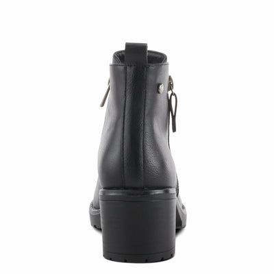 PATRIZIA Irie Almond Toe Burnished Knee High Ankle Boots for Women | Women's Shoes with Functional Outside Zipper Closure and Toggle Black EU 38 / US 7.5-8