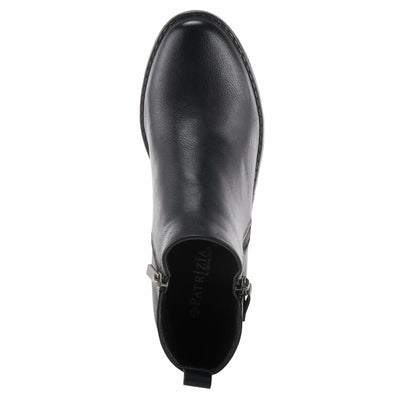 PATRIZIA Irie Almond Toe Burnished Knee High Ankle Boots for Women | Women's Shoes with Functional Outside Zipper Closure and Toggle Black EU 38 / US 7.5-8