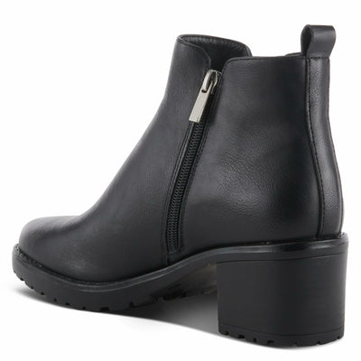 PATRIZIA Irie Almond Toe Burnished Knee High Ankle Boots for Women | Women's Shoes with Functional Outside Zipper Closure and Toggle Black EU 38 / US 7.5-8