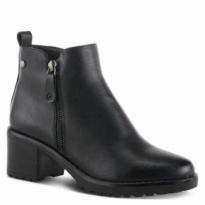 PATRIZIA Irie Almond Toe Burnished Knee High Ankle Boots for Women | Women's Shoes with Functional Outside Zipper Closure and Toggle Black EU 38 / US 7.5-8
