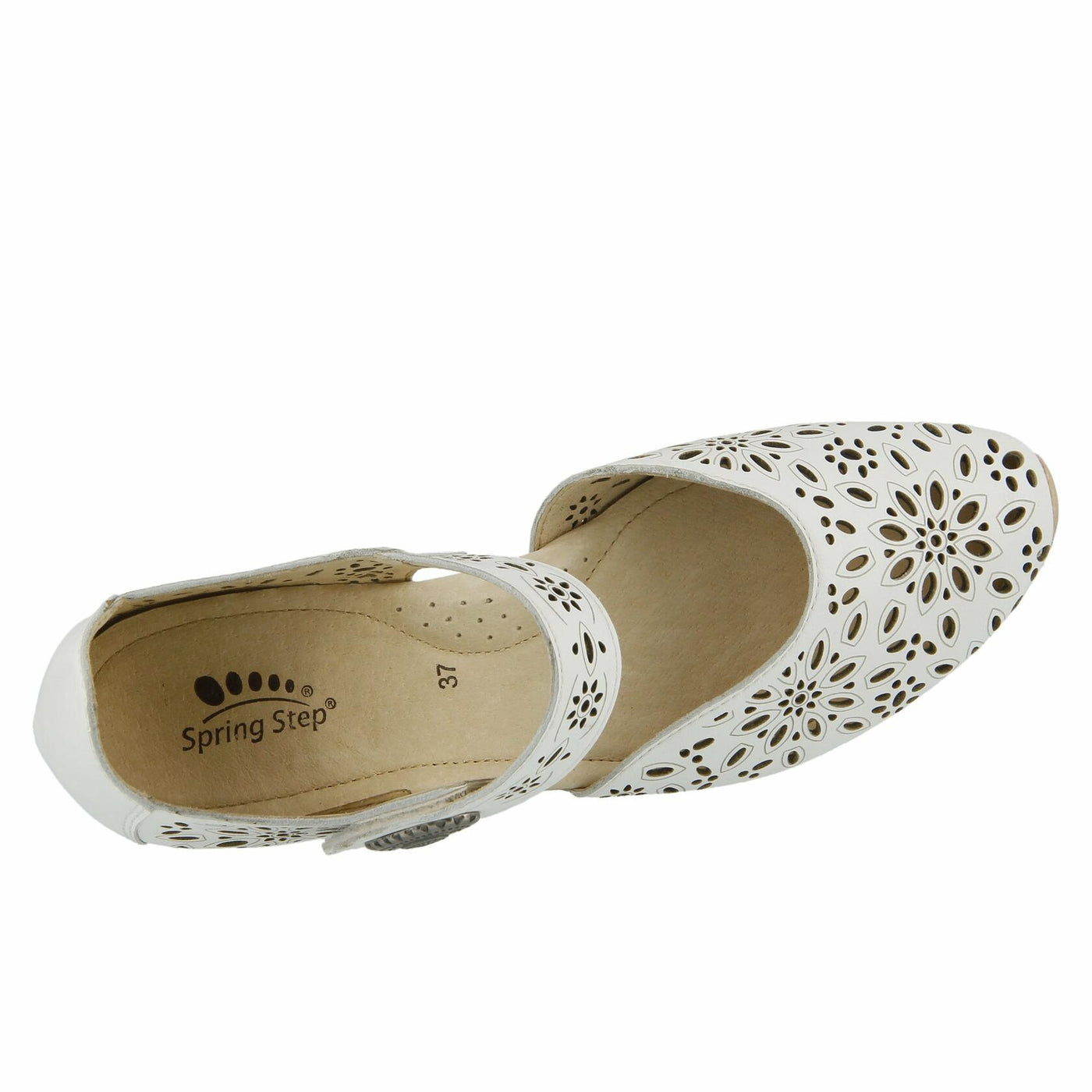 Spring Step Women's Nougat Wedge Sandal, White, 39 EU/8.5 M US