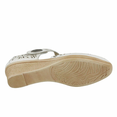 Spring Step Women's Nougat Wedge Sandal, White, 39 EU/8.5 M US