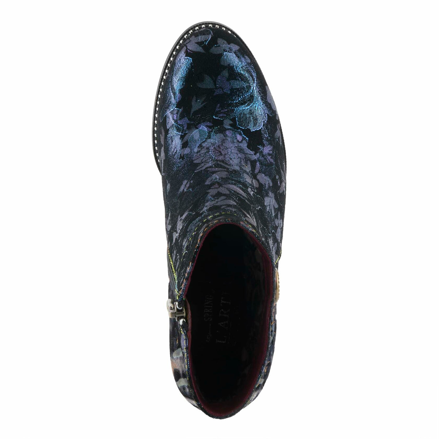 Spring Step L'Artiste Dessalynn Heeled Booties | Suede & Velvet Ankle Boots with Vintage Charm NAVY MULTI EU 38 / US 7.5-8