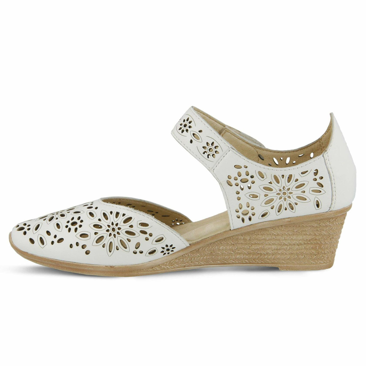 Spring Step Women's Nougat Wedge Sandal, White, 39 EU/8.5 M US